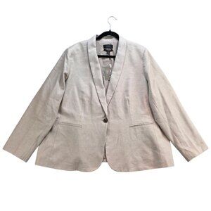 J. Crew NEW Women's Parke Blazer Stretch‎ Linen One Button Neutral Jacket sz 24